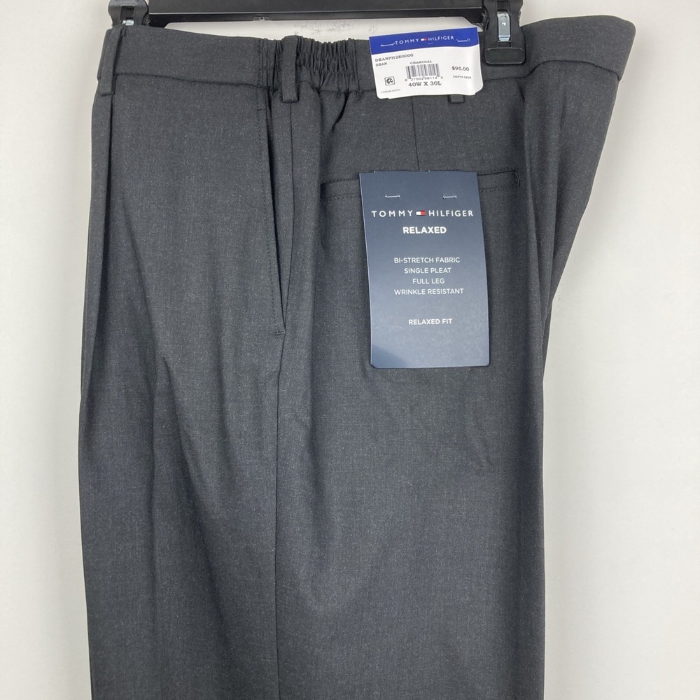 Tommy Hilfiger Mens Modern fit Dress Pants 40 / 30 Dark Grey Solid